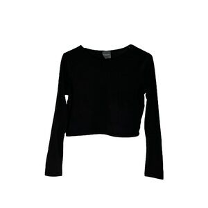 Olivia Rae NY Size Large Women’s Long Sleeve Cropped Top Crew Neck Black Used